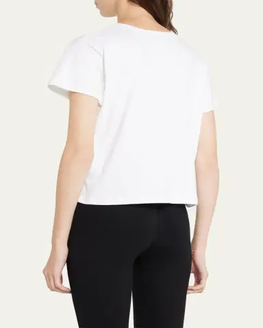 LESET Margo Short-Sleeve Cotton Crewneck Tee | Thumbnail 3