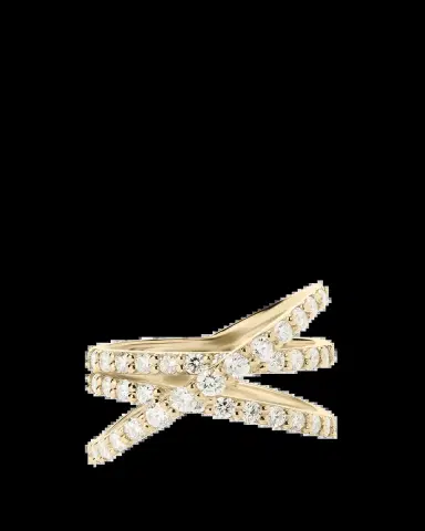 Lana 14K Gold Graduating Diamond Criss Cross Ring | Thumbnail 3