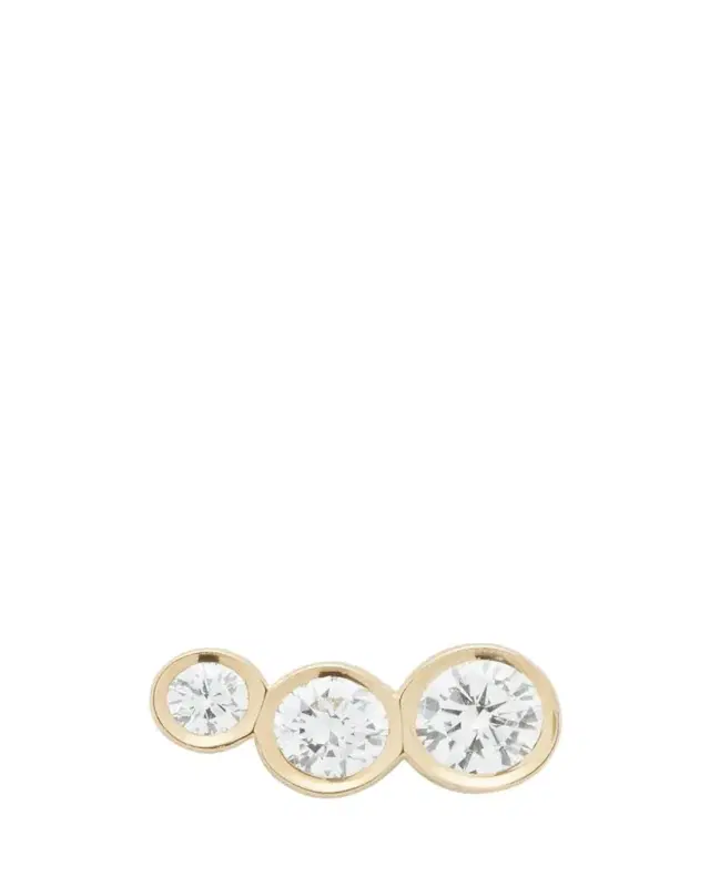 Sophie Bille Brahe Croissant 18K Yellow Gold 3-Diamond Earring, Single, Right
