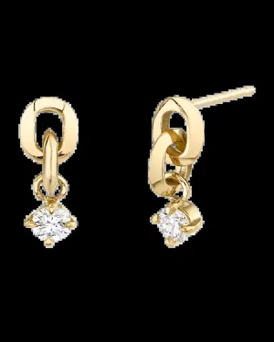 Lizzie Mandler Fine Jewelry Extra-Small Link Diamond Bottom Earring, Single | Thumbnail 2 Lizzie Mandler Fine Jewelry Extra-Small Link Diamond Bottom Earring, Single | Thumbnail 2