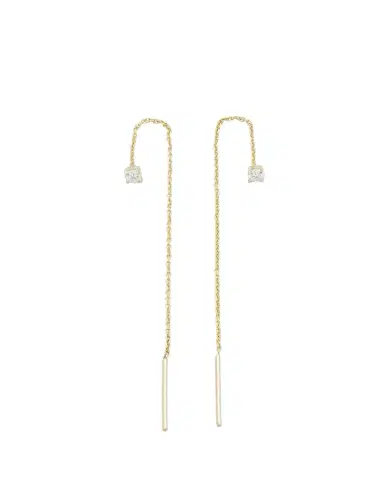 Lizzie Mandler Fine Jewelry Round Diamond Floating Threader Earrings | Thumbnail 1 Lizzie Mandler Fine Jewelry Round Diamond Floating Threader Earrings | Thumbnail 1