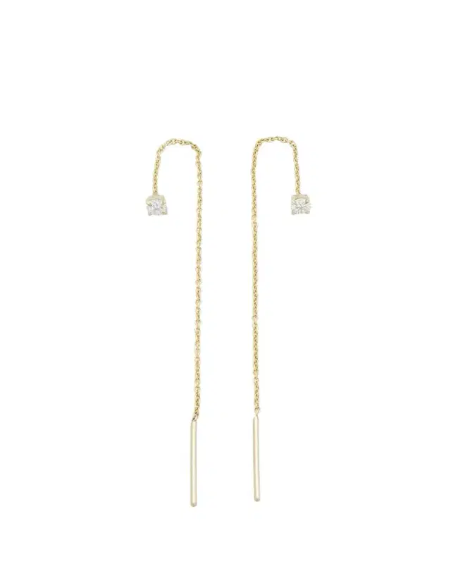 Lizzie Mandler Fine Jewelry Round Diamond Floating Threader Earrings