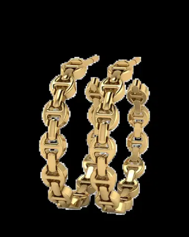 Hoorsenbuhs 18K Yellow Gold Micro Tri-Link Earrings | Thumbnail 2