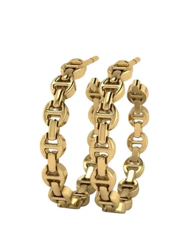 Hoorsenbuhs 18K Yellow Gold Micro Tri-Link Earrings | Thumbnail 1