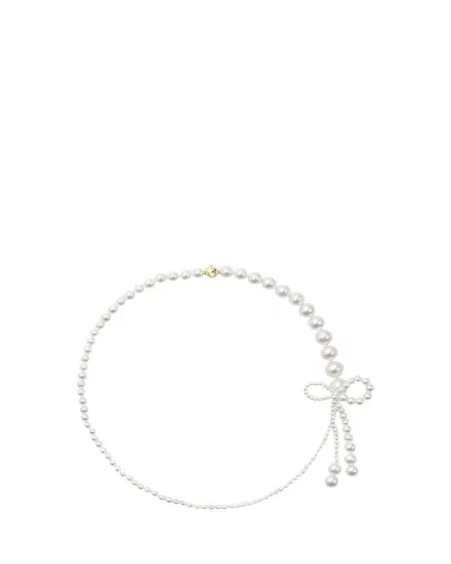 Sophie Bille Brahe Peggy Rosette Graduated Freshwater Pearl Necklace with Bow