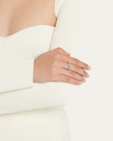 Bea Bongiasca Wow Mini Snake Ring with Lime Green and Mint Enamel | Thumbnail 2