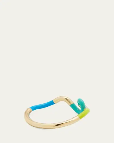 Bea Bongiasca Wow Mini Snake Ring with Lime Green and Mint Enamel | Thumbnail 4
