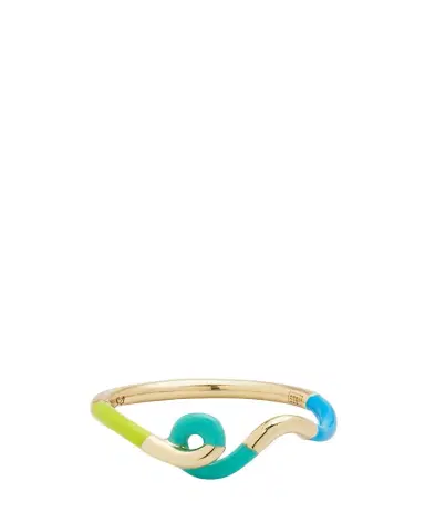 Bea Bongiasca Wow Mini Snake Ring with Lime Green and Mint Enamel | Thumbnail 1