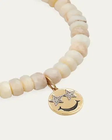 Sydney Evan Opal Beaded Bracelet with 14K Gold Diamond Happy Face Charm | Thumbnail 3 Sydney Evan Opal Beaded Bracelet with 14K Gold Diamond Happy Face Charm | Thumbnail 3