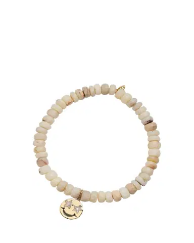 Sydney Evan Opal Beaded Bracelet with 14K Gold Diamond Happy Face Charm | Thumbnail 1 Sydney Evan Opal Beaded Bracelet with 14K Gold Diamond Happy Face Charm | Thumbnail 1