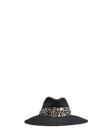 Eugenia Kim Emmanuelle Wool Fedora Hat w/ Metallic Leopard-Print Band | Thumbnail 1