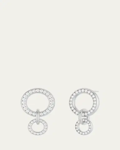 Spinelli Kilcollin Canis 18K White Gold Double Hoop Earrings with Diamonds | Thumbnail 2