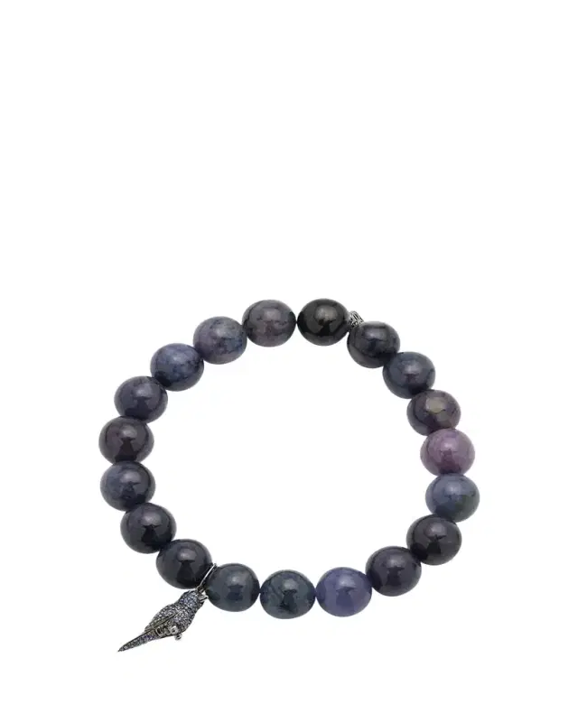 Smooth Dumortie Bracelet with Tiny Hummingbird Charm