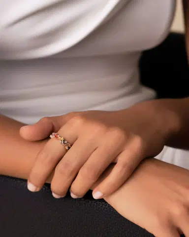 Suzanne Kalan 18K Rose Gold Sapphire and Diamond Frenzy Eternity Band Ring | Thumbnail 2