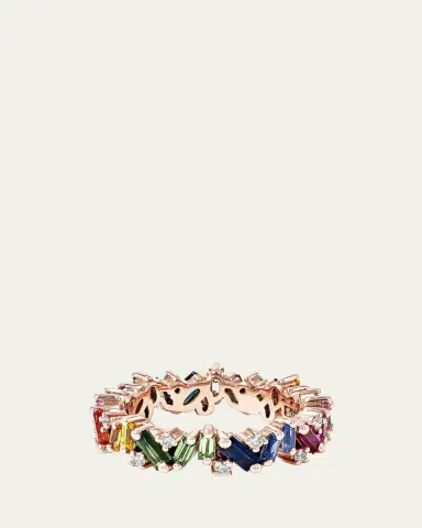 Suzanne Kalan 18K Rose Gold Sapphire and Diamond Frenzy Eternity Band Ring | Thumbnail 3