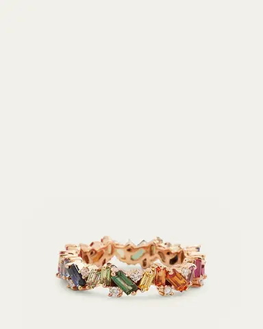 Suzanne Kalan 18K Rose Gold Sapphire and Diamond Frenzy Eternity Band Ring | Thumbnail 4