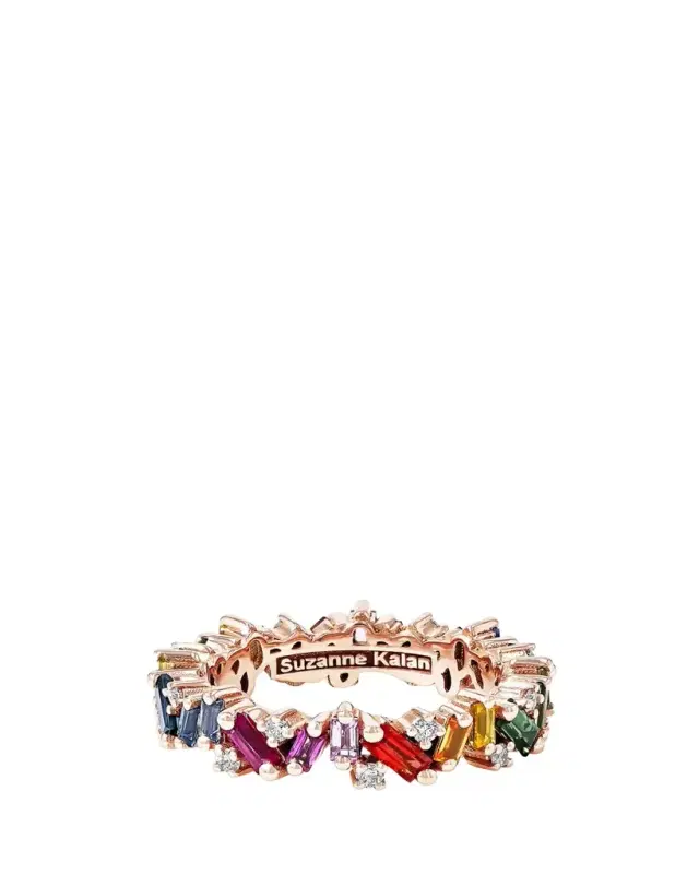 Suzanne Kalan 18K Rose Gold Sapphire and Diamond Frenzy Eternity Band Ring