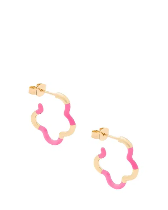 Bubble Gum Pink Enamel Mini Earrings