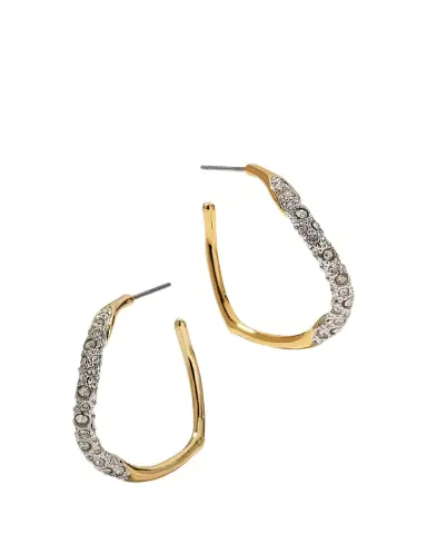 ALEXIS BITTAR Medium Two-Toned Pave Hoop Earrings | Thumbnail 1