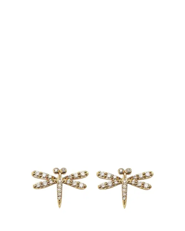 Sydney Evan 14K Diamond Dragonfly Stud Earring, Single