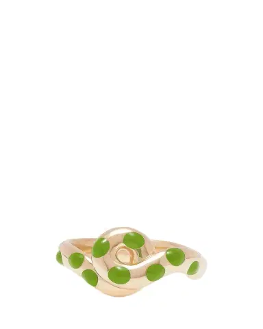 Bea Bongiasca 9K Gold Chunky Wave Polka Dot Enamel Ring | Thumbnail 1