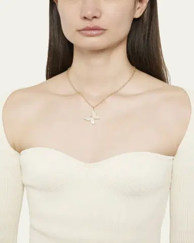 Sydney Evan 14K Yellow Gold Large Butterfly Charm Necklace with Pearl Inlay and Diamonds | Thumbnail 2 Sydney Evan 14K Yellow Gold Large Butterfly Charm Necklace with Pearl Inlay and Diamonds | Thumbnail 2