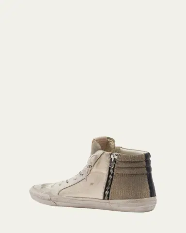 Golden Goose Slide Mid-Top Metallic Leather Sneakers | Thumbnail 4 Golden Goose Slide Mid-Top Metallic Leather Sneakers | Thumbnail 4