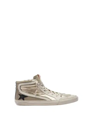 Golden Goose Slide Mid-Top Metallic Leather Sneakers | Thumbnail 1 Golden Goose Slide Mid-Top Metallic Leather Sneakers | Thumbnail 1