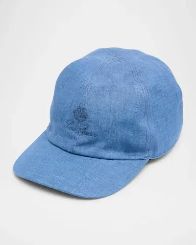 Loro Piana Men 's Linen 6-Panel Baseball Hat | Thumbnail 3