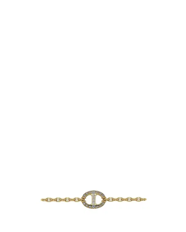 Hoorsenbuhs 18k Yellow Gold Chain Bracelet with White Diamond Station