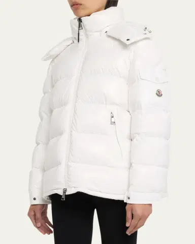 Moncler Maire Shiny Puffer Jacket with Removable Hood | Thumbnail 4