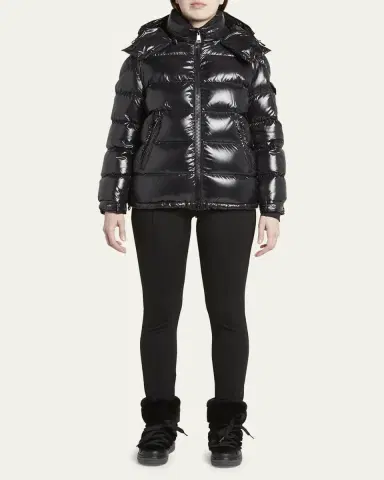 Moncler Maire Shiny Puffer Jacket with Removable Hood | Thumbnail 7