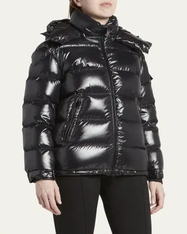 Moncler Maire Shiny Puffer Jacket with Removable Hood | Thumbnail 9