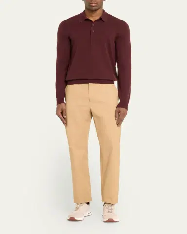 Loro Piana Men's Vicuna Wool Polo Sweater | Thumbnail 2