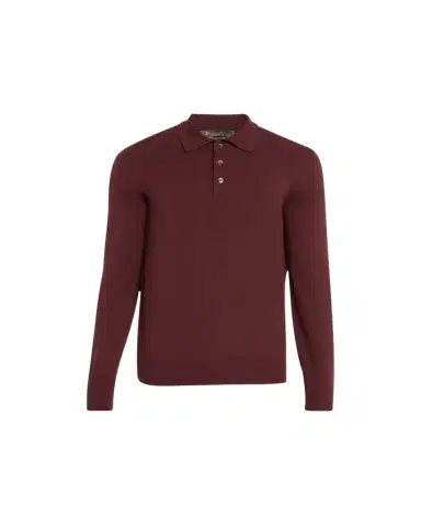 Loro Piana Men's Vicuna Wool Polo Sweater | Thumbnail 1