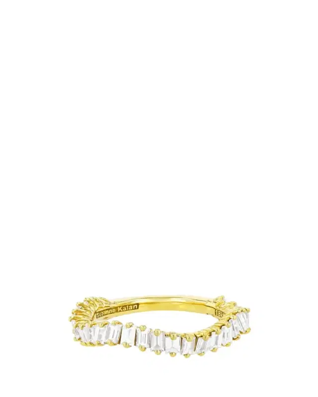 Suzanne Kalan 18K Yellow Gold Curved Baguette Diamond Ring