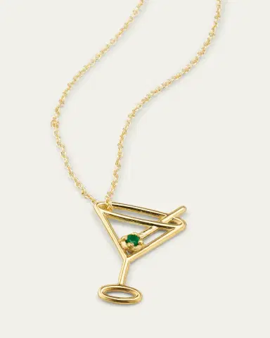 Aliita 9k Yellow Gold Martini Esmeralda Necklace | Thumbnail 3
