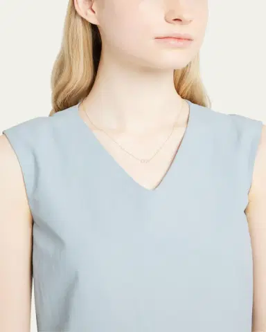 Zoe Lev Jewelry Diamond Asymmetrical Initial Necklace, B | Thumbnail 2