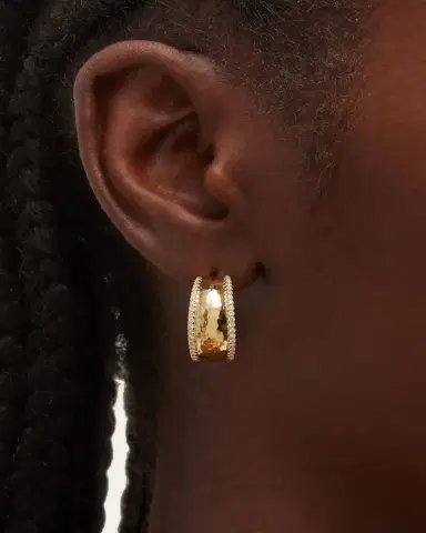 Ippolita 18K Stardust Goddess Hammered Dome Huggie Earrings | Thumbnail 2