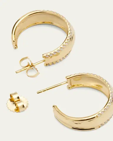 Ippolita 18K Stardust Goddess Hammered Dome Huggie Earrings | Thumbnail 4