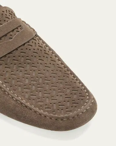 Giorgio Armani Men's Suede Perforated Driving Shoes | Thumbnail 3 Giorgio Armani Men's Suede Perforated Driving Shoes | Thumbnail 3