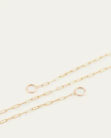 Marla Aaron 14K Rose Gold Square Link Chain, 14"L | Thumbnail 4 Marla Aaron 14K Rose Gold Square Link Chain, 14"L | Thumbnail 4