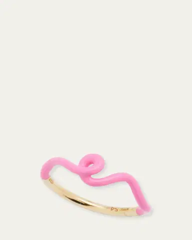 Bea Bongiasca Wow Mini Mono Ring with Bubblegum Pink Enamel | Thumbnail 3 Bea Bongiasca Wow Mini Mono Ring with Bubblegum Pink Enamel | Thumbnail 3