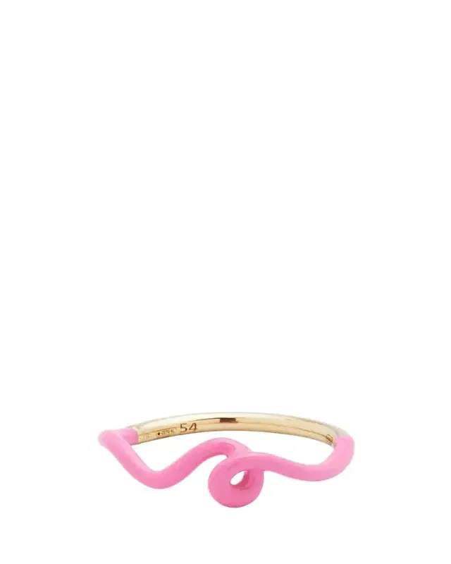 Bea Bongiasca Wow Mini Mono Ring with Bubblegum Pink Enamel