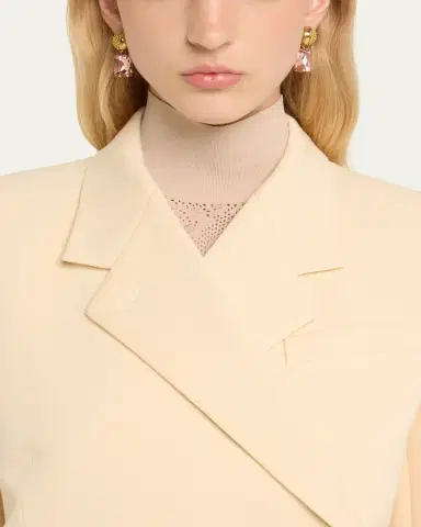 Oscar de la Renta Half Pave Crystal Drop Earrings | Thumbnail 2
