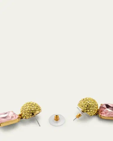Oscar de la Renta Half Pave Crystal Drop Earrings | Thumbnail 4