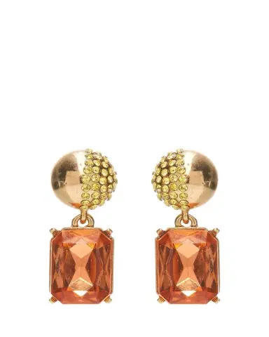 Oscar de la Renta Half Pave Crystal Drop Earrings | Thumbnail 1