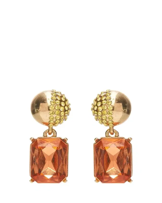 Half Pave Crystal Drop Earrings