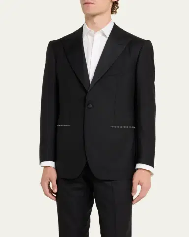 Cesare Attolini Men's 150s Wool Grosgrain Tuxedo | Thumbnail 4 Cesare Attolini Men's 150s Wool Grosgrain Tuxedo | Thumbnail 4