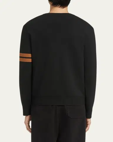 ZEGNA Men's Signifier Stripe Crewneck Sweater | Thumbnail 3